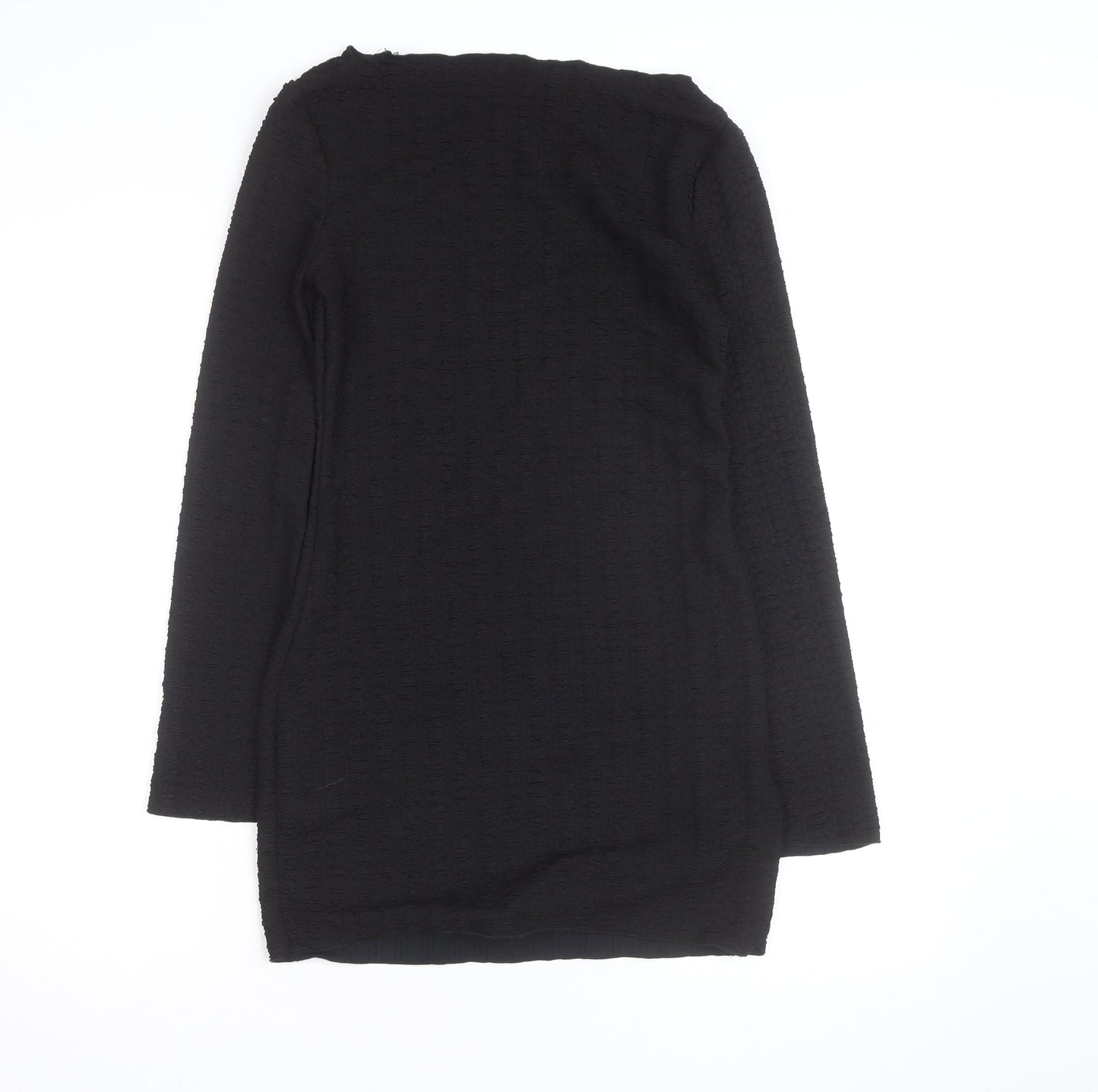 Missguided Women’s Black Long Sleeve Bodycon Short Dress Size M