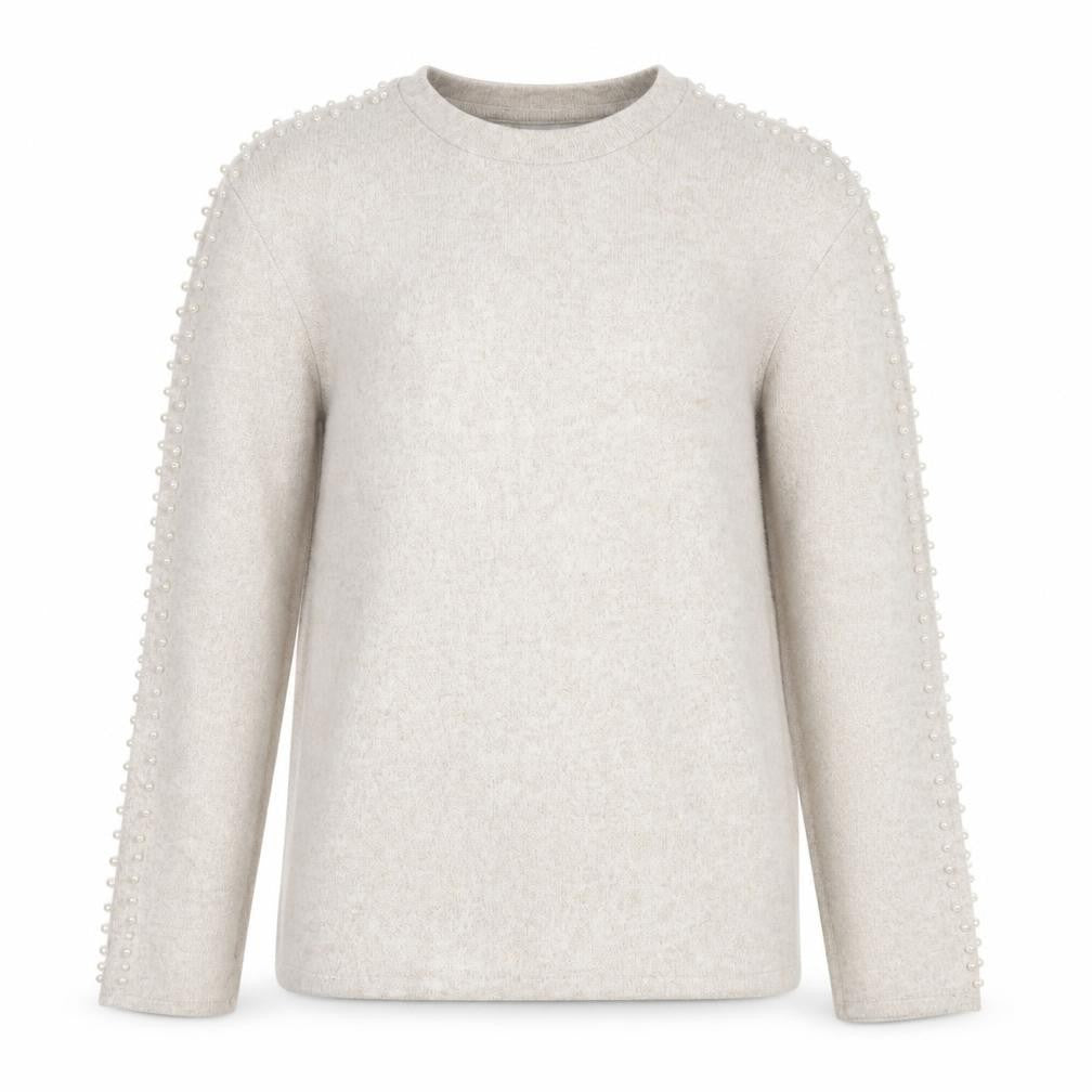 H&M Mens Beige Beaded Crew Neck Knit Pullover Jumper XS
