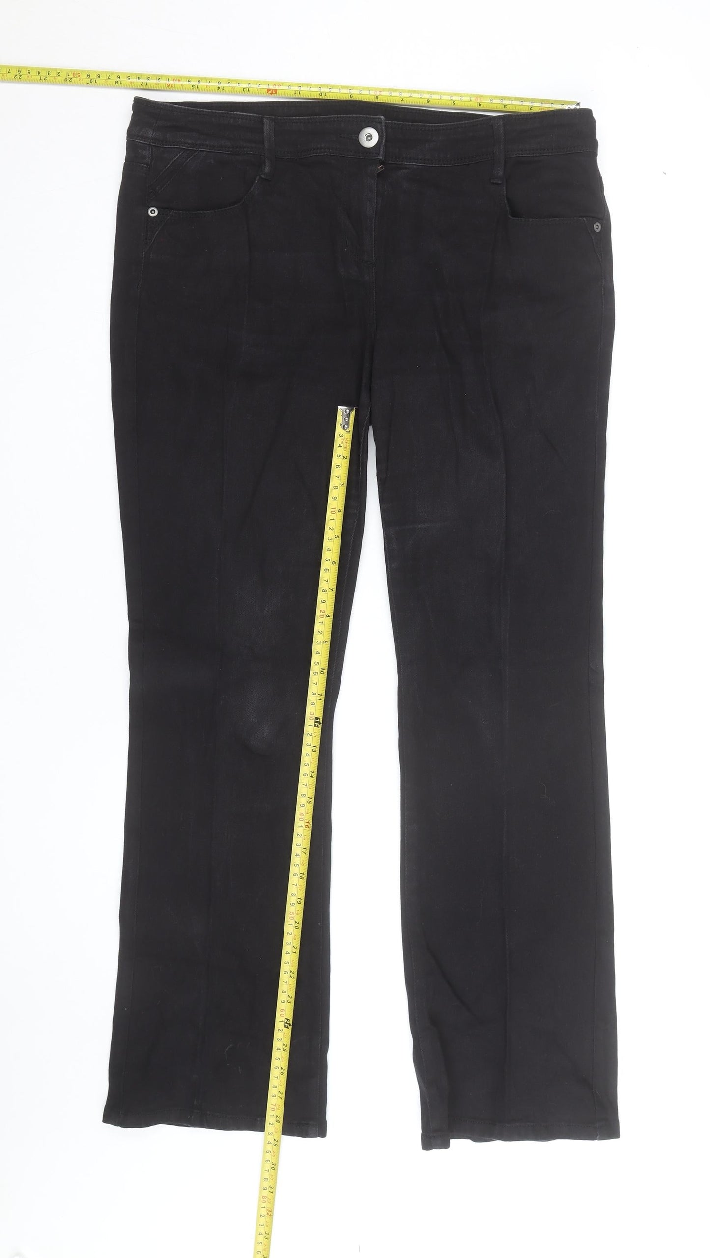 Wallis Women’s Black Stretch Straight Leg Jeans Size 16