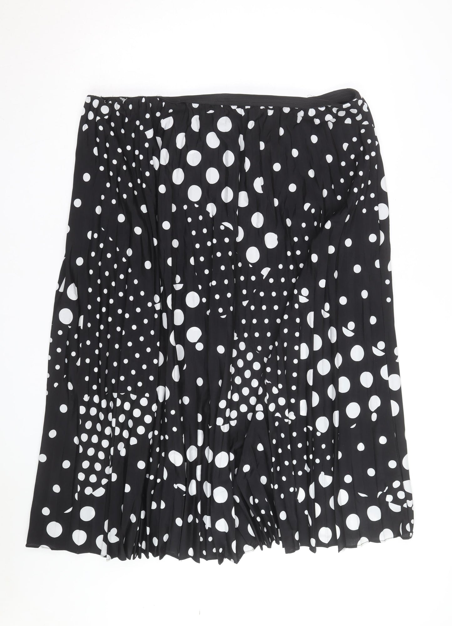 Anthology Women's Black Polka Dot Pleated Midi Skirt Size 16