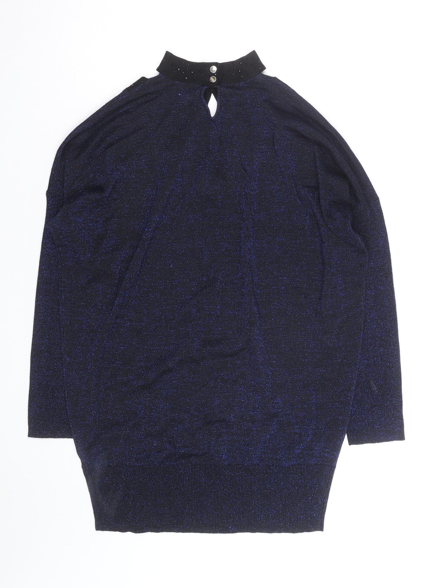 Star by Julien Macdonald Women’s Blue Sparkle V-Neck Jumper Size 14