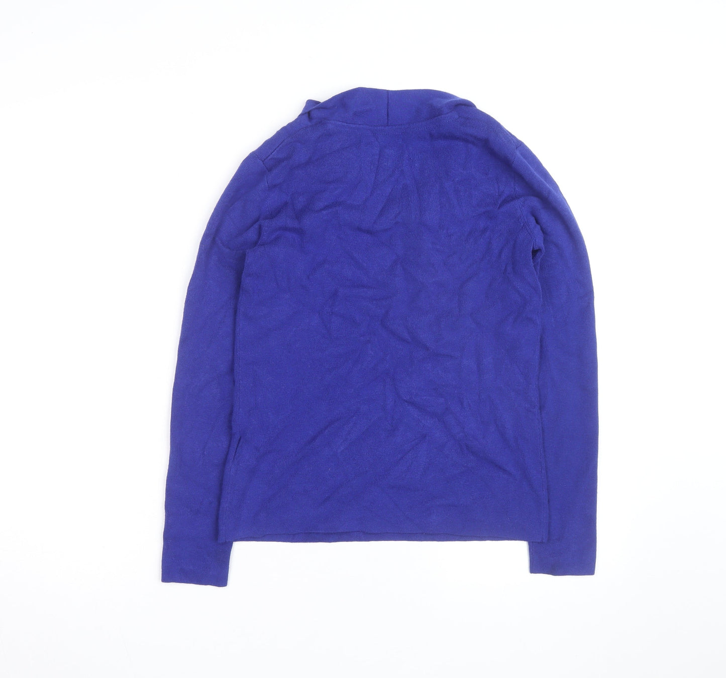 Hobbs Women's Blue V-Neck Wool Silk Cashmere Jumper Size S
