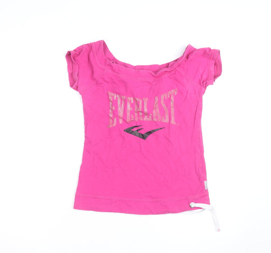 Everlast Womens Pink Cotton Short Sleeve Scoop Neck T-Shirt Size 12
