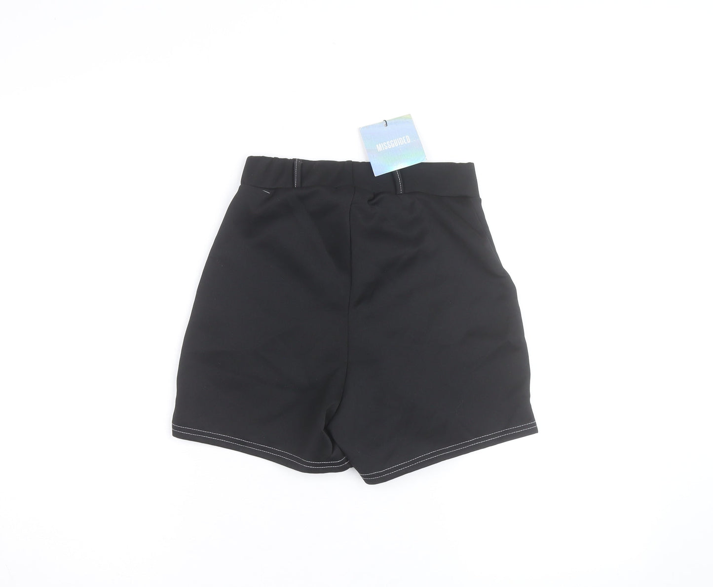 Missguided Women's Black Paperbag Belted Shorts Size 8