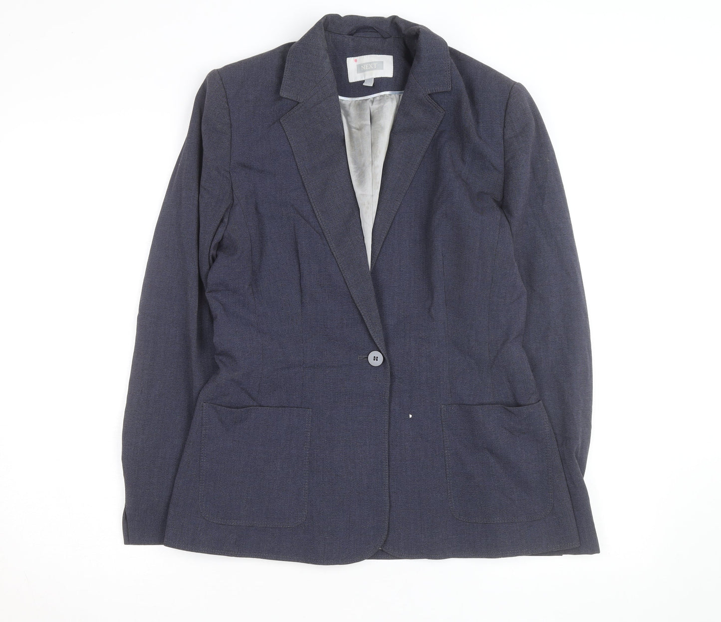Next Women Blue Wool Blend Blazer Jacket Size 12 Workwear