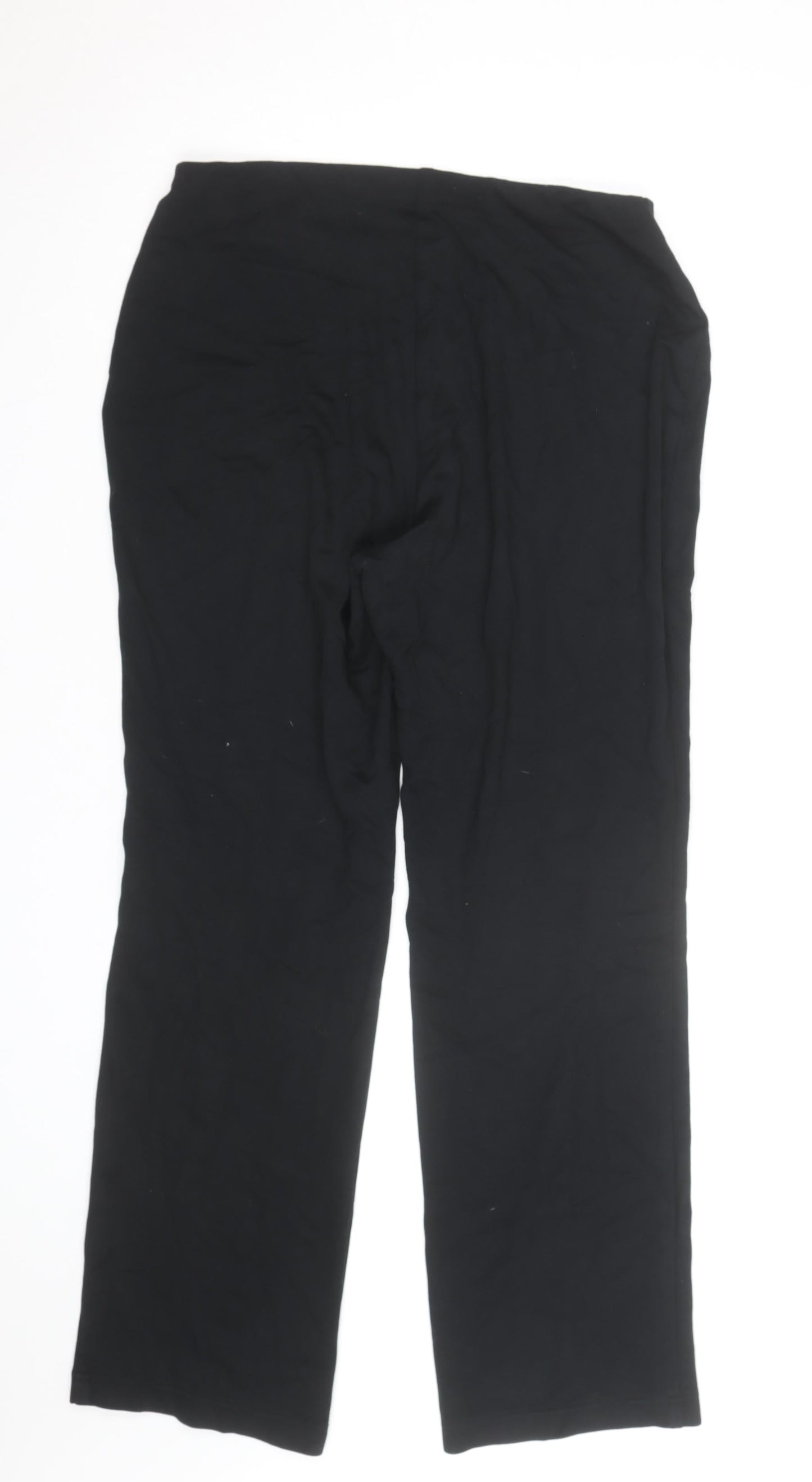 Marks and Spencer Womens Black Size 12 Stretch Jersey Straight Trousers