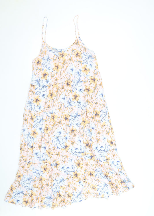 New Look Women’s Multicoloured Floral Midi Slip Dress Size 14