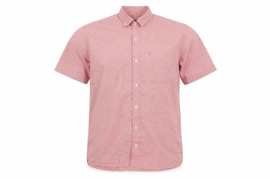 Royal Challenge Men's Red Check Short Sleeve Cotton Button-Up Shirt Size 42