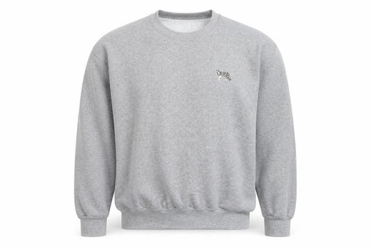 Topshop Unisex Grey Embroidered Tiger Pullover Sweatshirt M