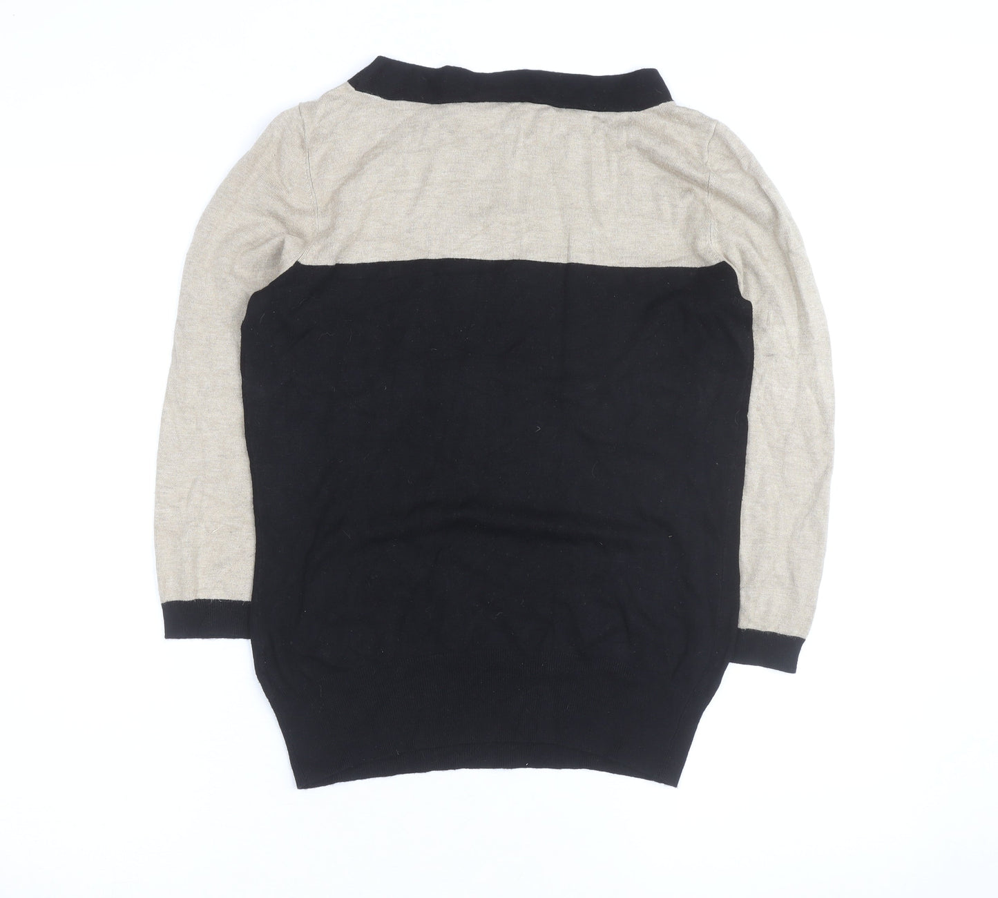Wallis Women’s Beige and Black Crew Neck Knit Jumper Size 12