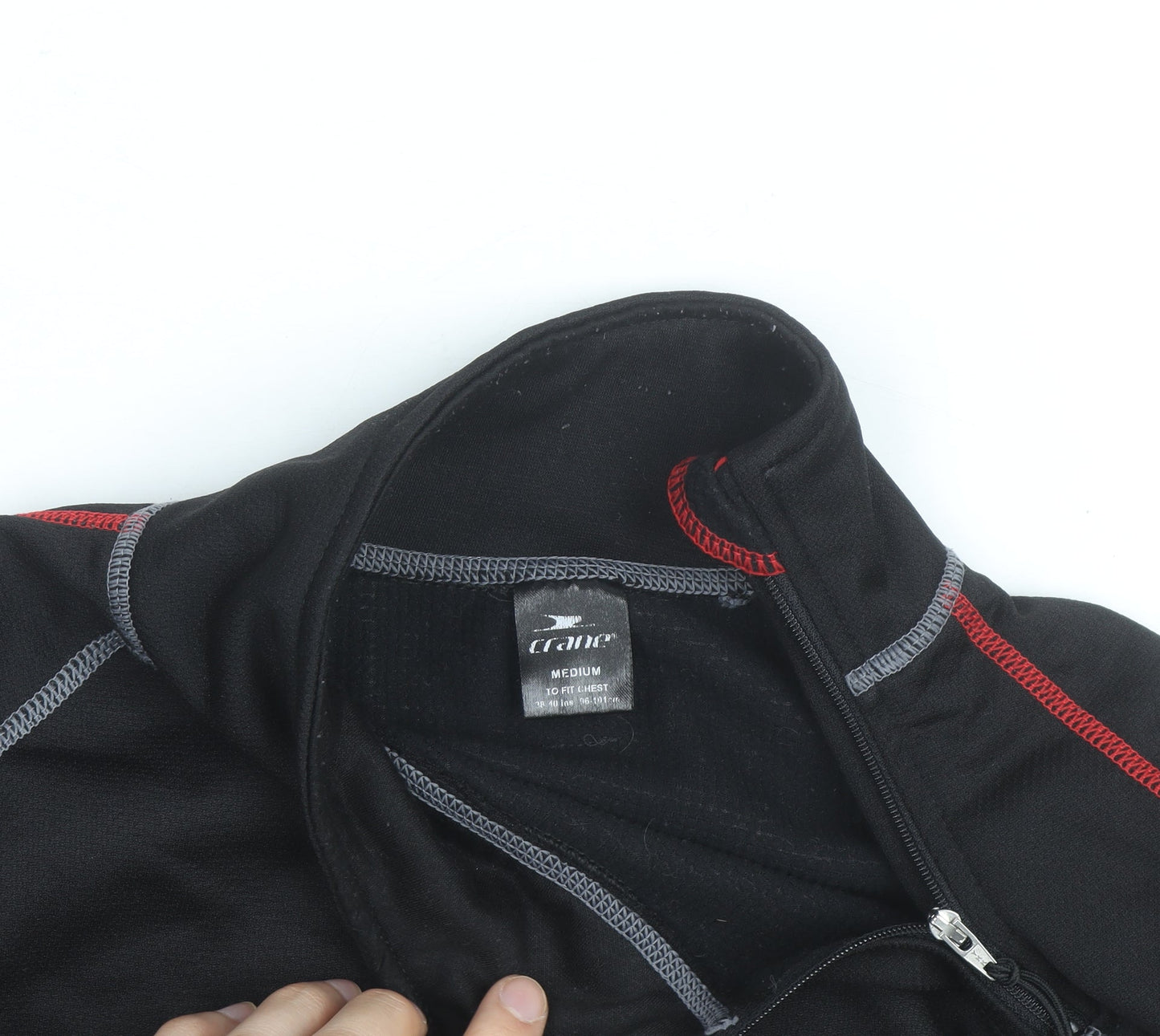 Crane Men’s Black Medium 1/4 Zip Fleece Sports Jacket