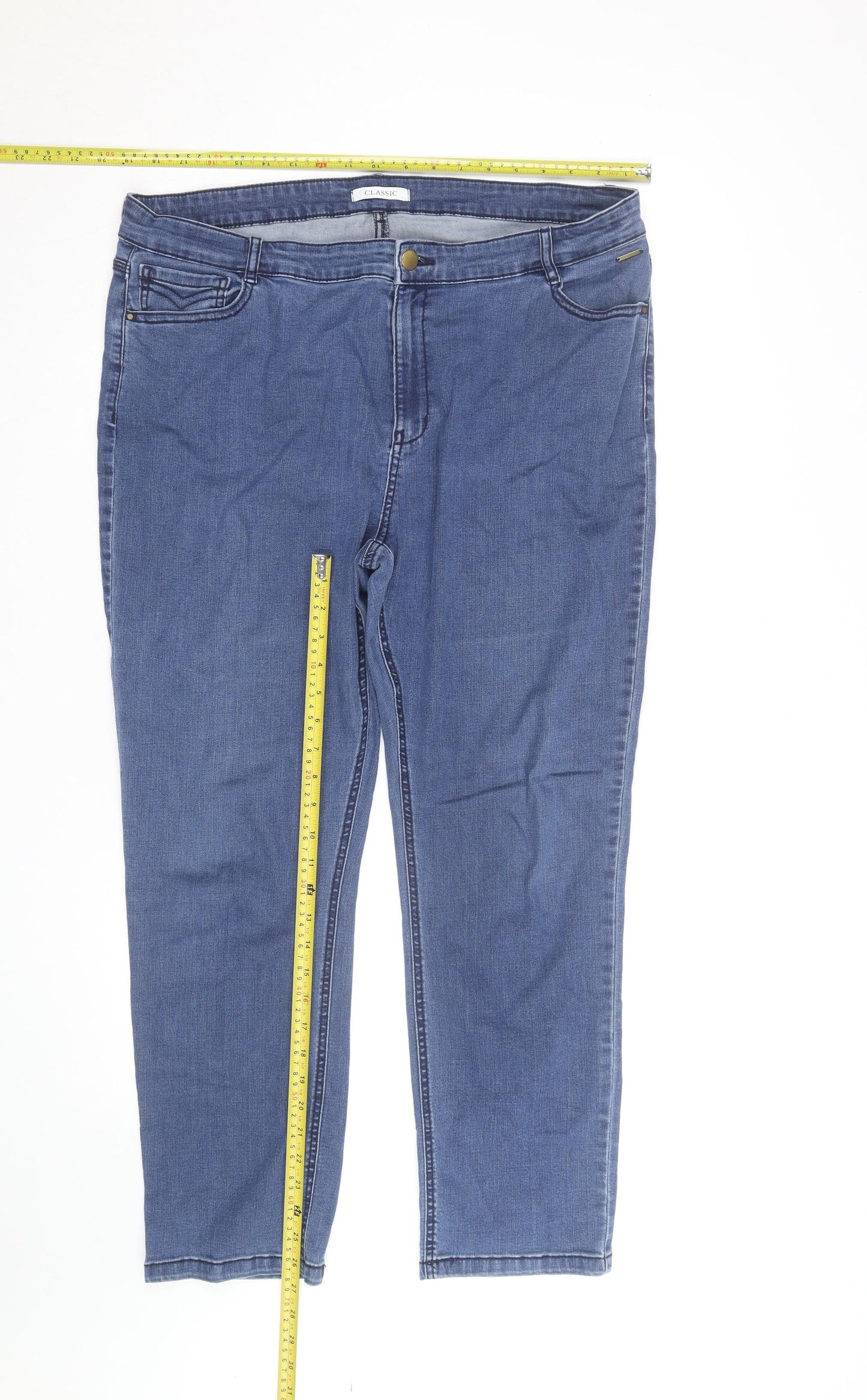 Marks and Spencer Women Blue Size 20 Classic Straight Jeans