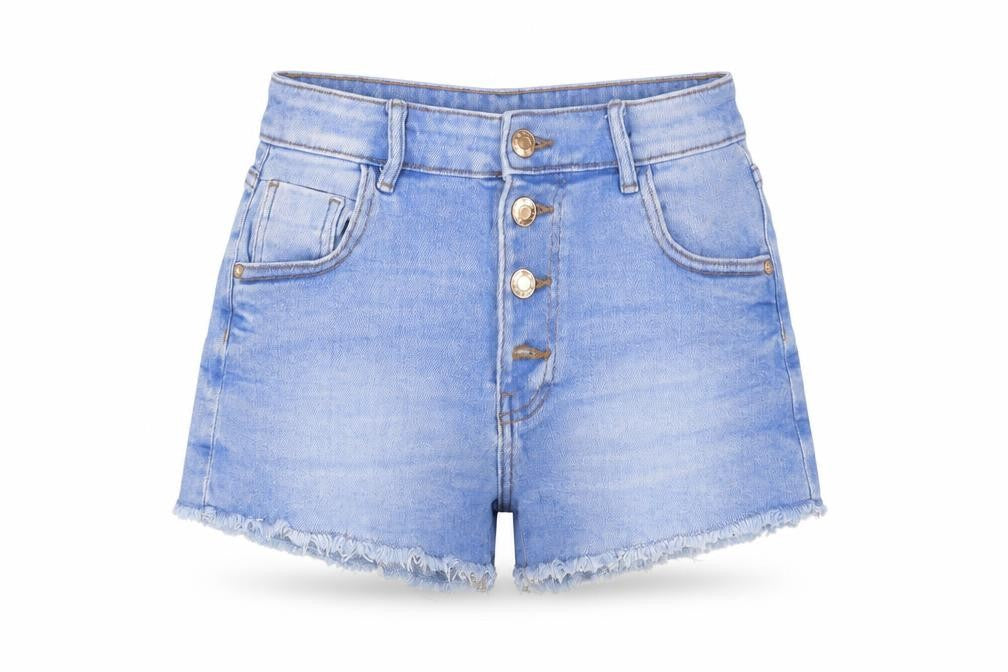 Denim Co Teens Blue High Rise Cut-Off Denim Shorts 12-13 Years