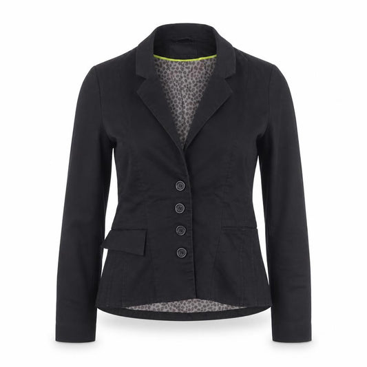 H&M Women Black Cotton Blend Blazer Jacket Size 2 Regular