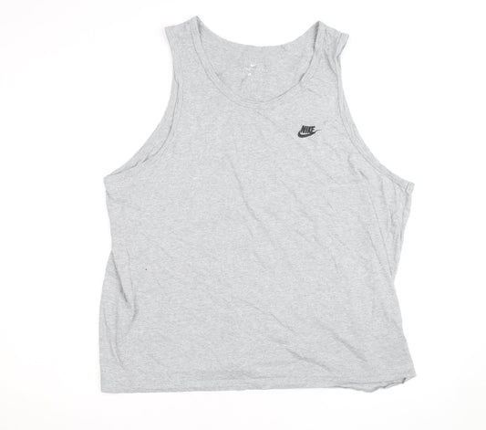 Nike Men's Grey XL Sleeveless Round Neck Logo Sports T-Shirt