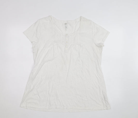 TU Women’s White Cotton Short Sleeve Button Blouse Size 20