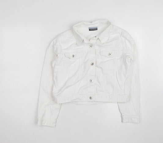Western Trading Women's White Cotton Button Jacket Size 12