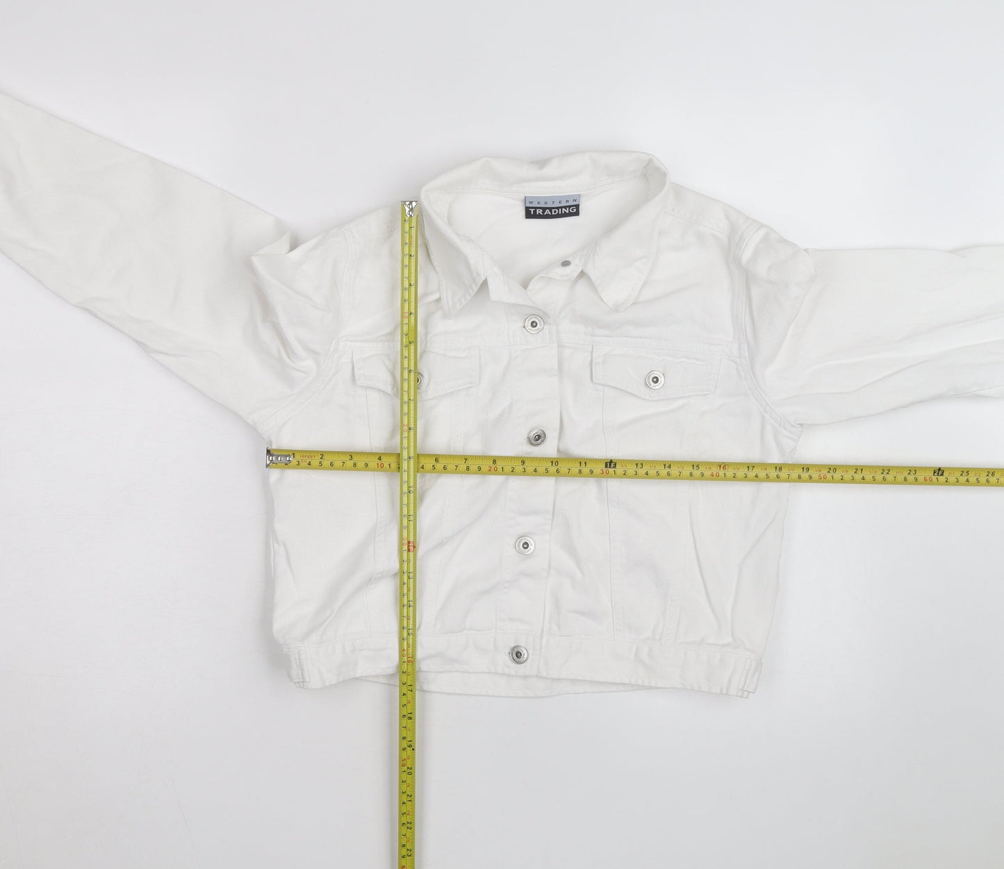 Western Trading Women's White Cotton Button Jacket Size 12
