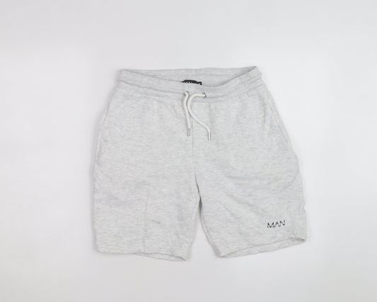 boohooMAN Men's Grey Sweat Shorts M Regular Fit Drawstring