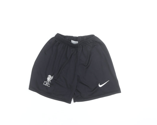 Nike Boys Black Athletic Football Shorts Size 12 Years LFC Logo