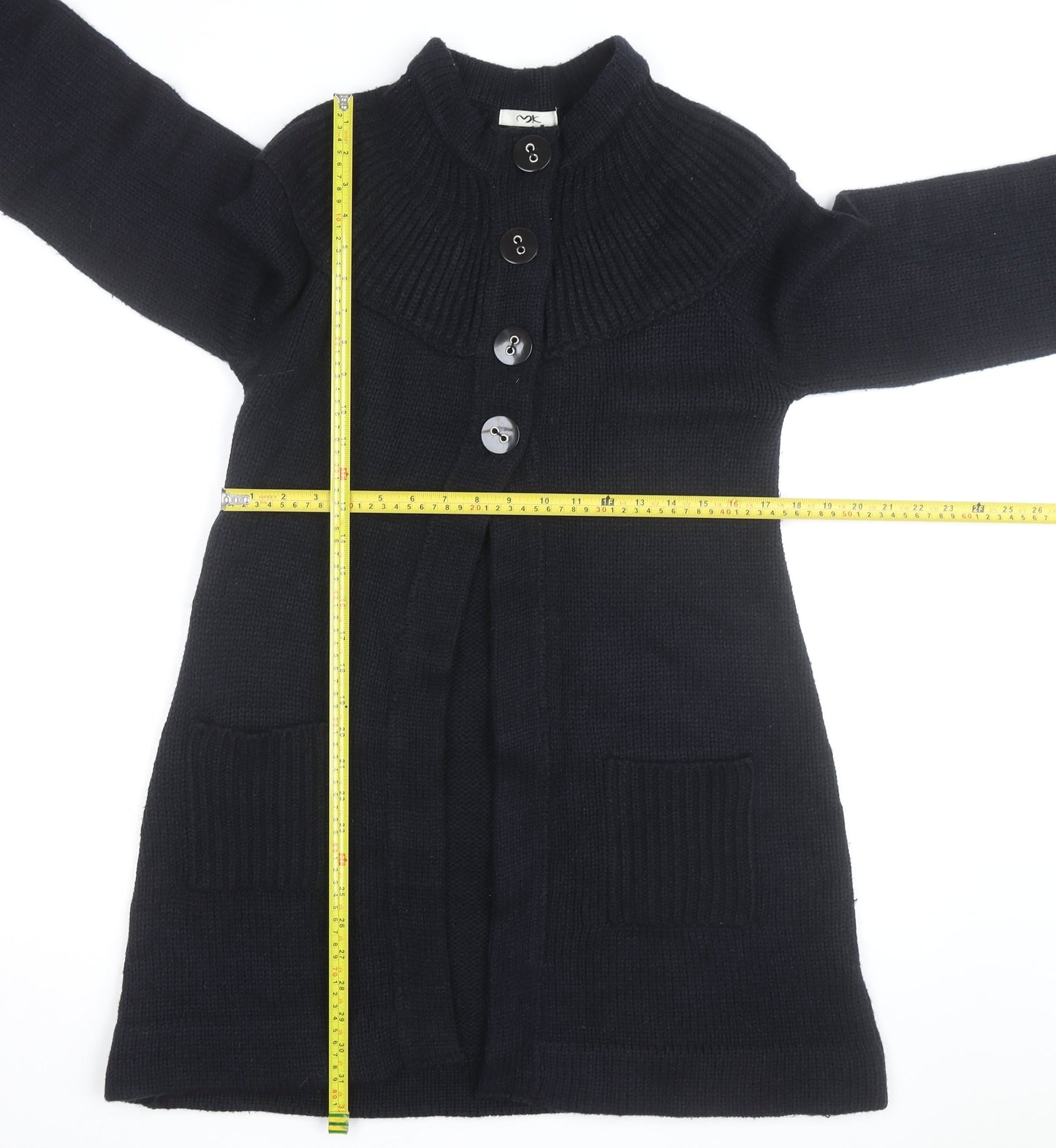MK Women’s Black Mock Neck Long Sleeve Knit Cardigan Size 10