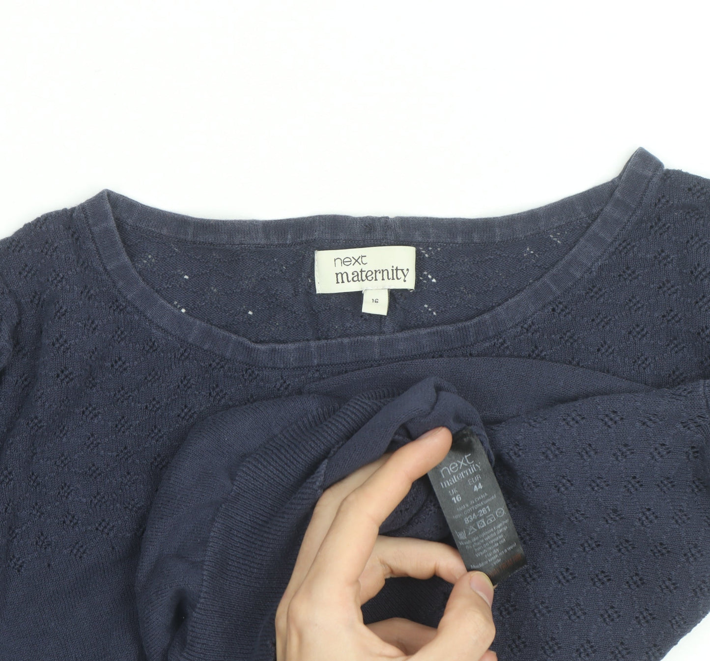 Next Maternity Blue Cotton Knit Jumper Women's Size 16