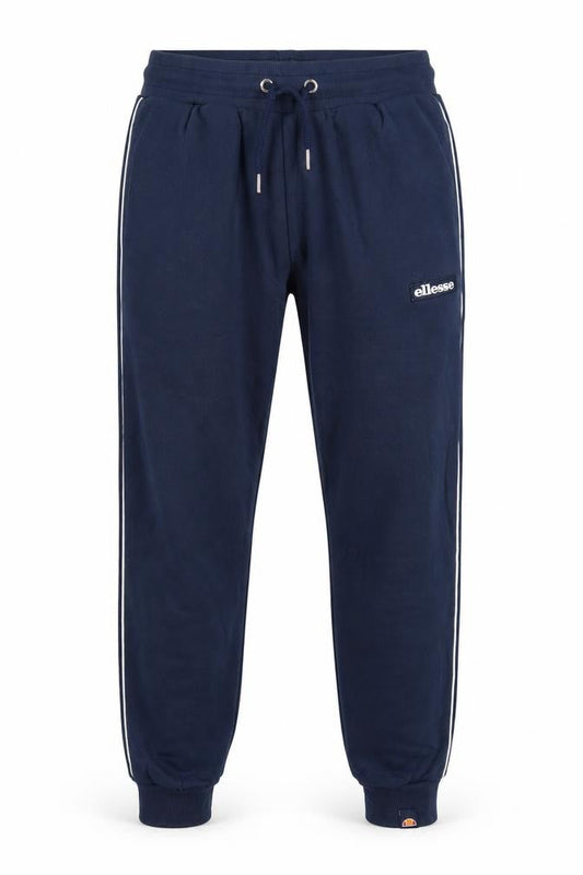 Front view of Ellesse Men's Blue Jogger Trousers M Cotton Blend Casual Sportswear