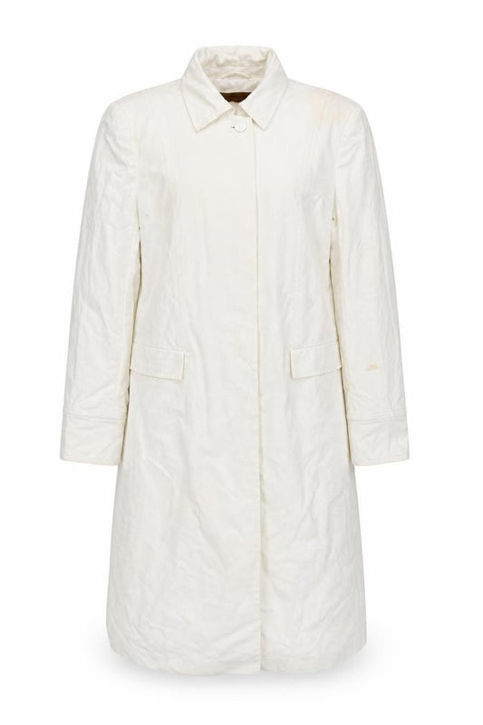 Fenn Wright Manson Women's Ivory Long Cotton Trench Coat UK 14