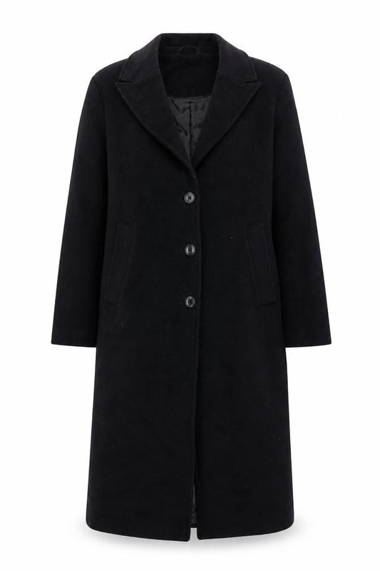 Abercrombie & Fitch Womens Black Wool Long Overcoat M
