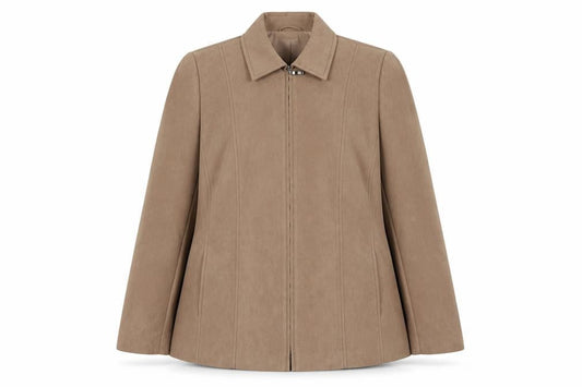 Ann Harvey Women's Beige Suede Look Zip Jacket UK 16