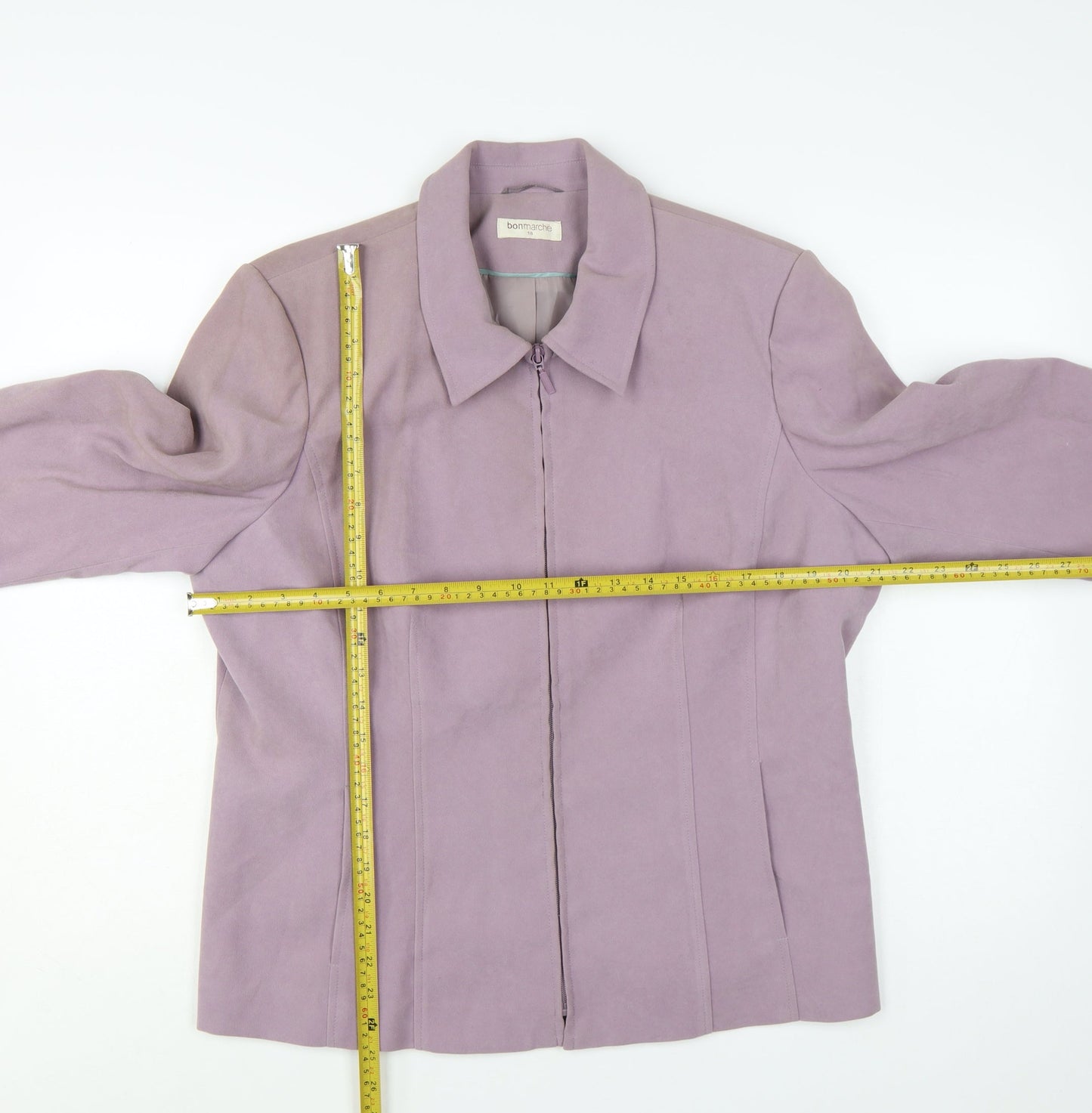 Bonmarché Women’s Purple Suede Look Zip Collared Jacket Size 18