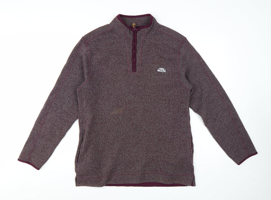 Weird Fish Men's Purple Knit 1/4 Zip Pullover Sweatshirt L