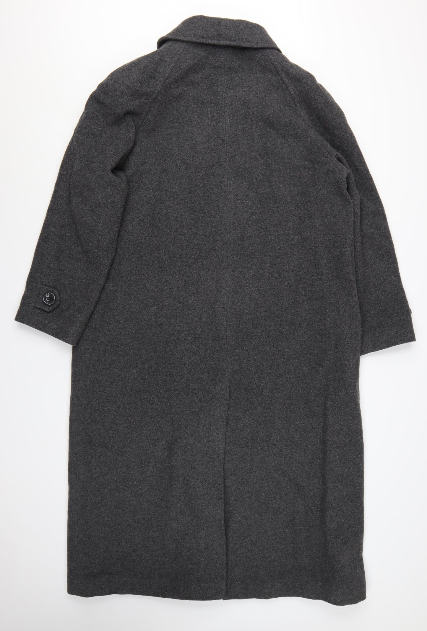 Damart Women's Grey Wool Blend Long Overcoat Size 18