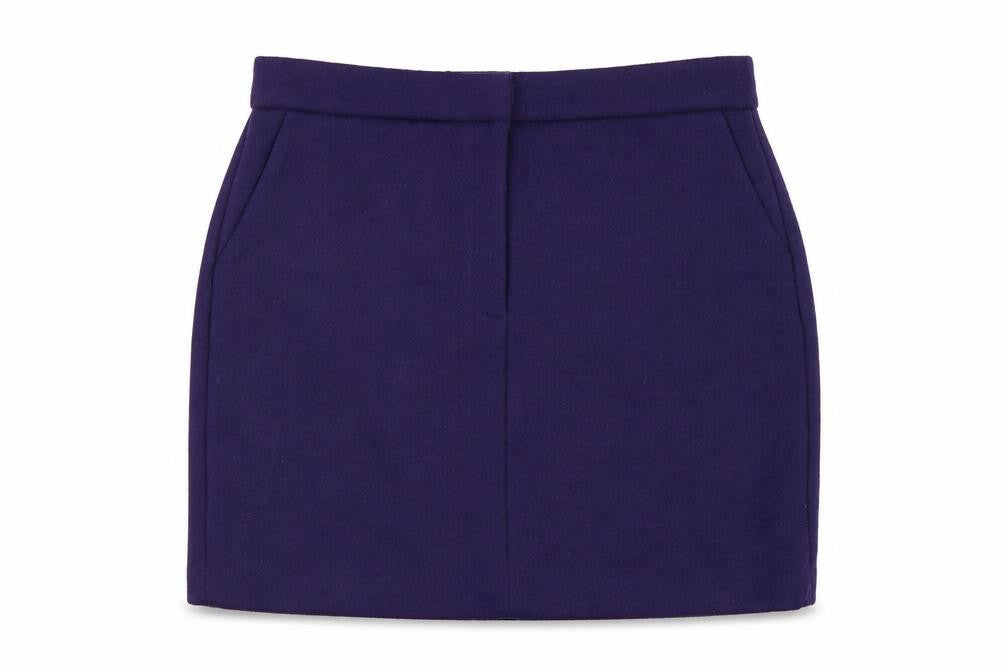 Marks & Spencer Women's Purple Wool Blend Short Pencil Skirt Size 16
