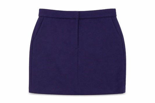 Marks & Spencer Women's Purple Wool Blend Short Pencil Skirt Size 16