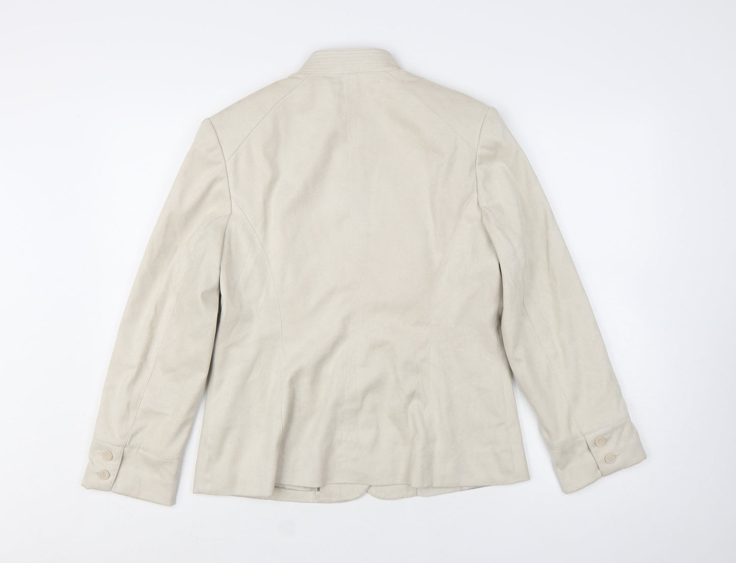 Next Womens Beige Size 14 Blazer Jacket Regular Fit