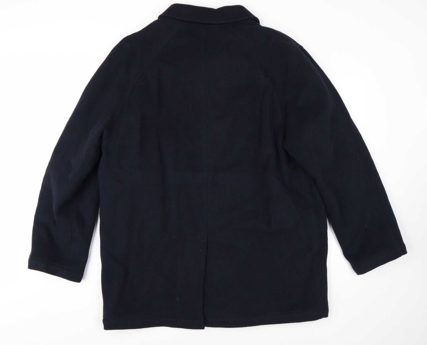Marks and Spencer Men's Navy Wool Overcoat L Classic Mid-Length