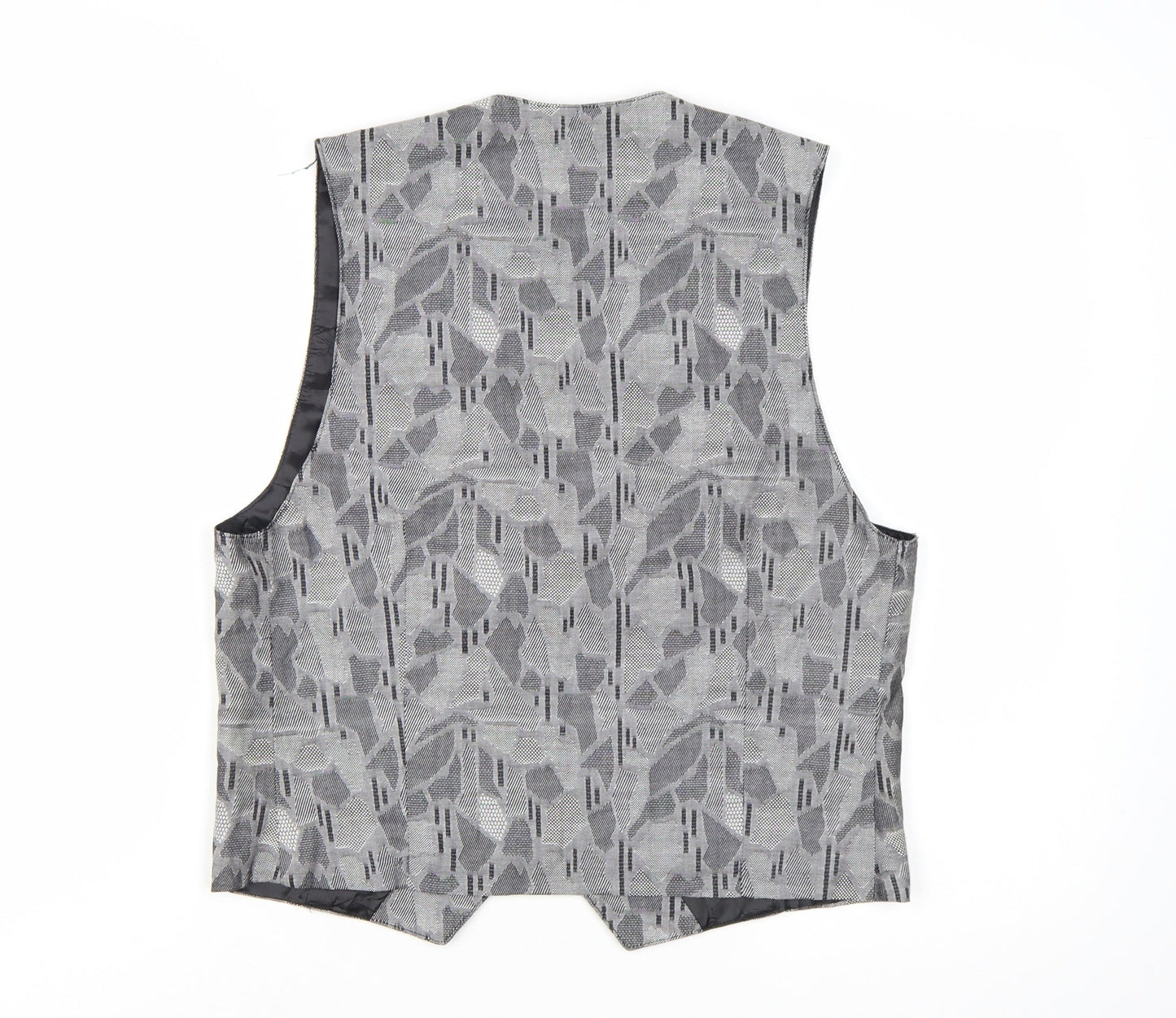 Haley Womens Grey Geometric Cotton Waistcoat Size M Formal Lined