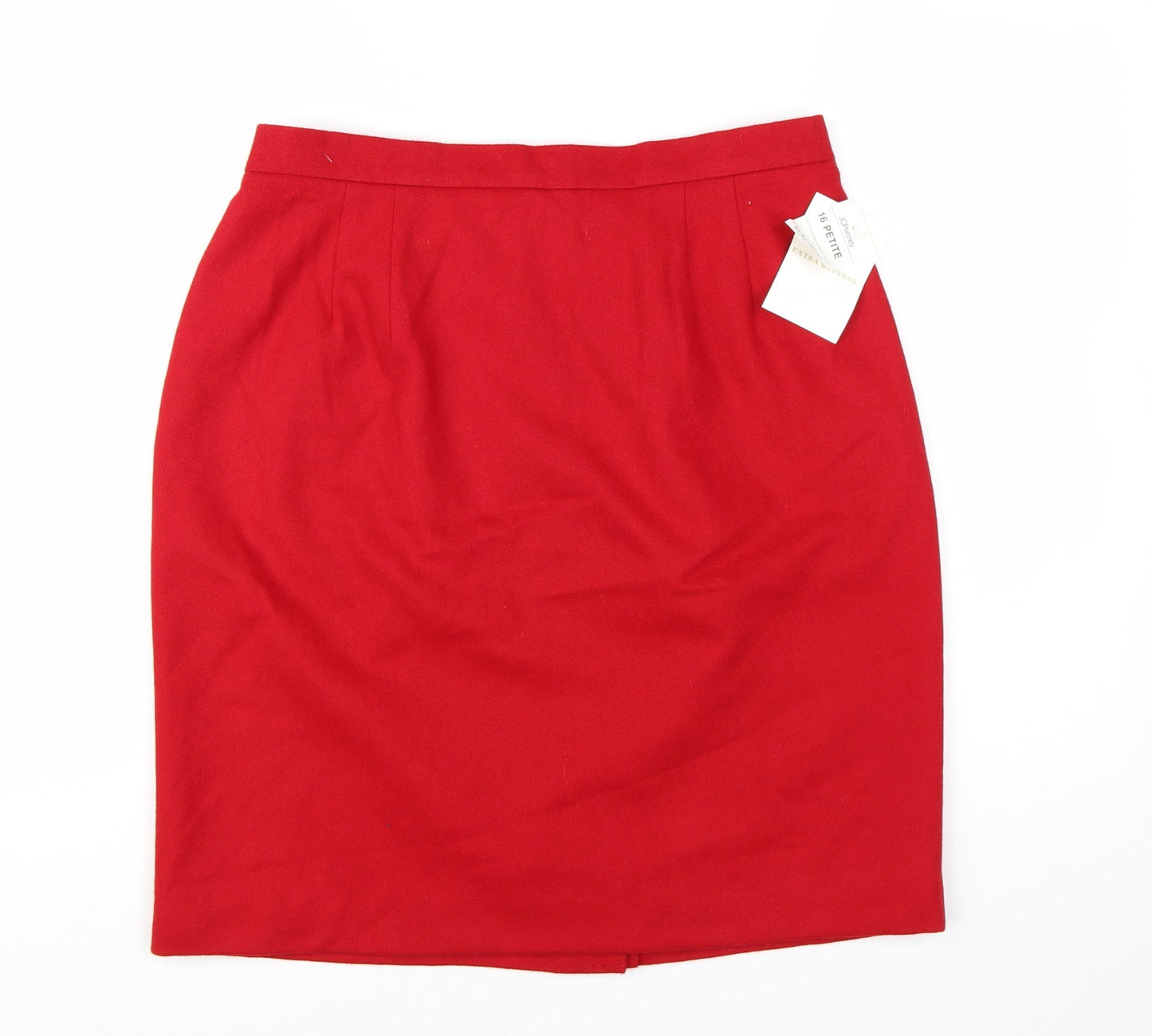 Worthington Women's Red Wool Pencil Skirt Size 16 Petite