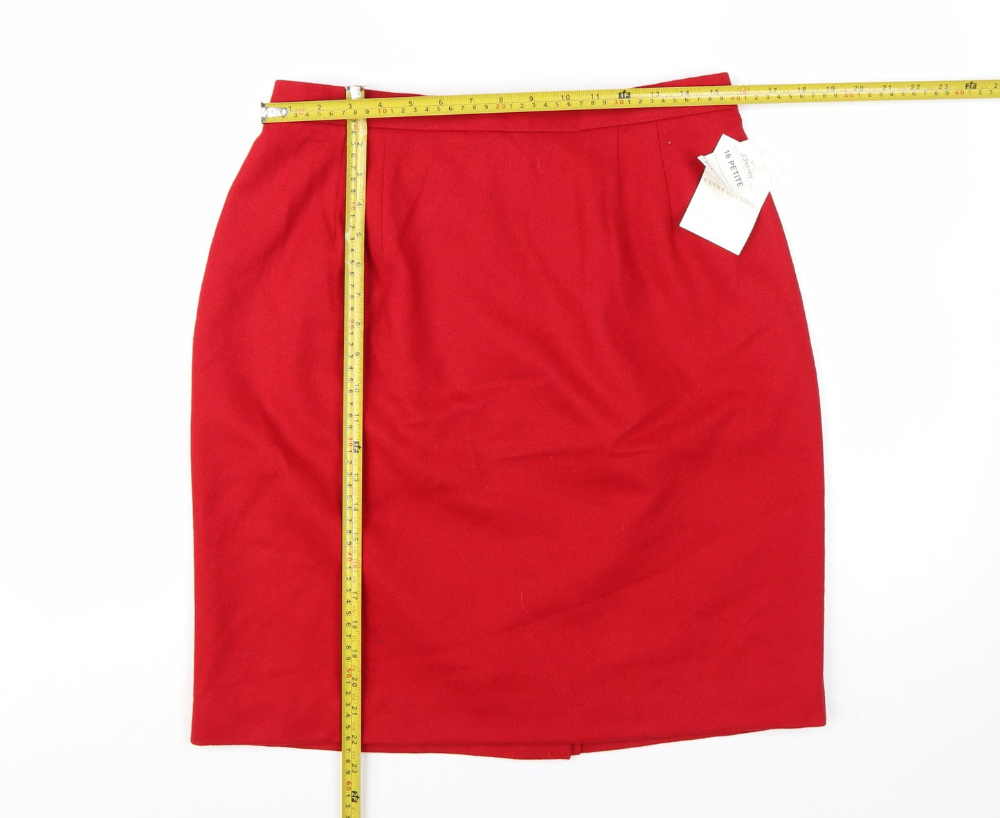 Worthington Women's Red Wool Pencil Skirt Size 16 Petite