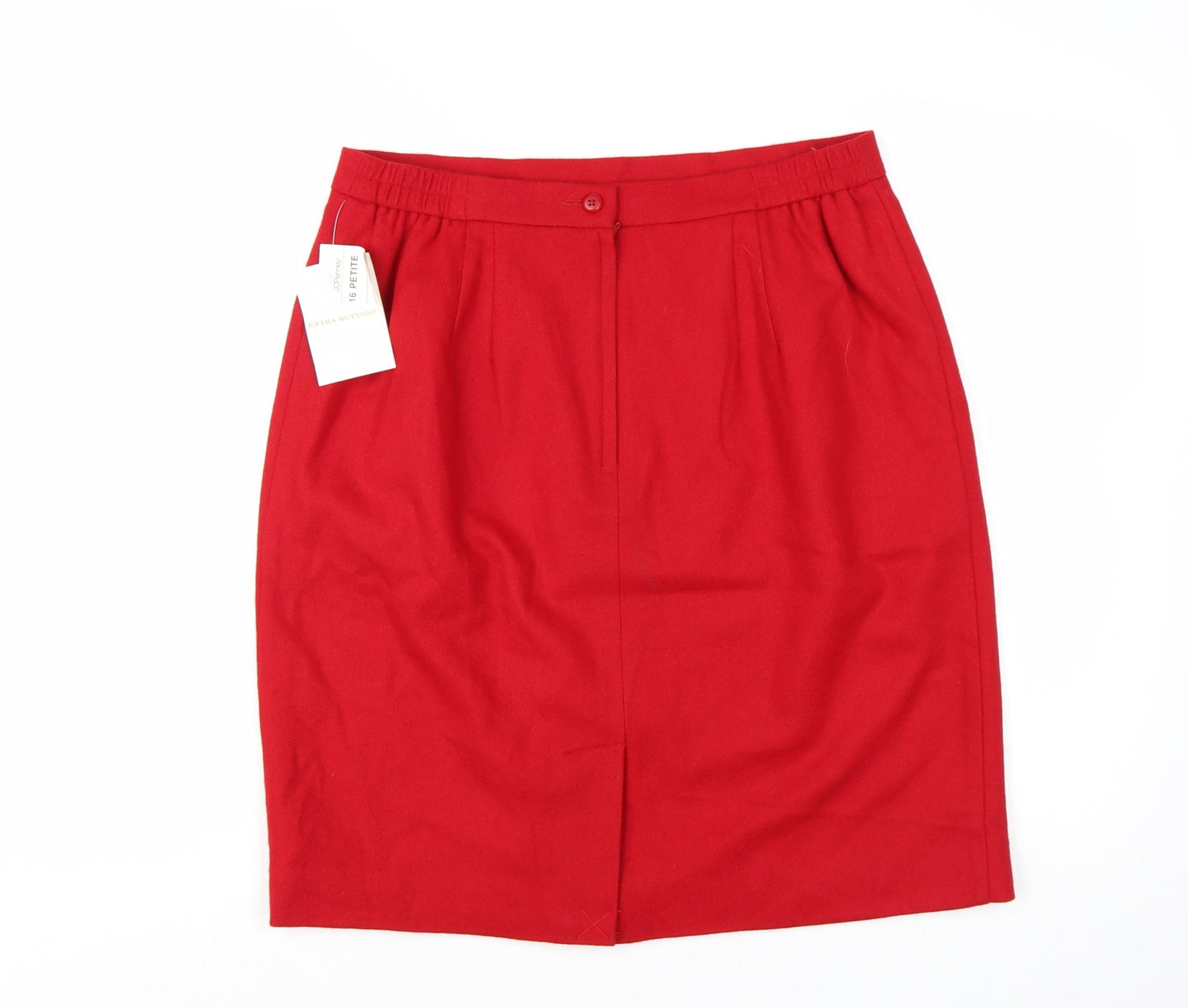 Worthington Women's Red Wool Pencil Skirt Size 16 Petite
