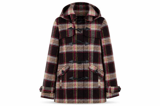 Next Women's Multicoloured Check Hooded Duffle Coat Size 8