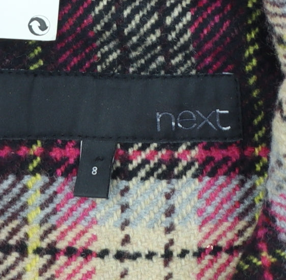 Next Women's Multicoloured Check Hooded Duffle Coat Size 8