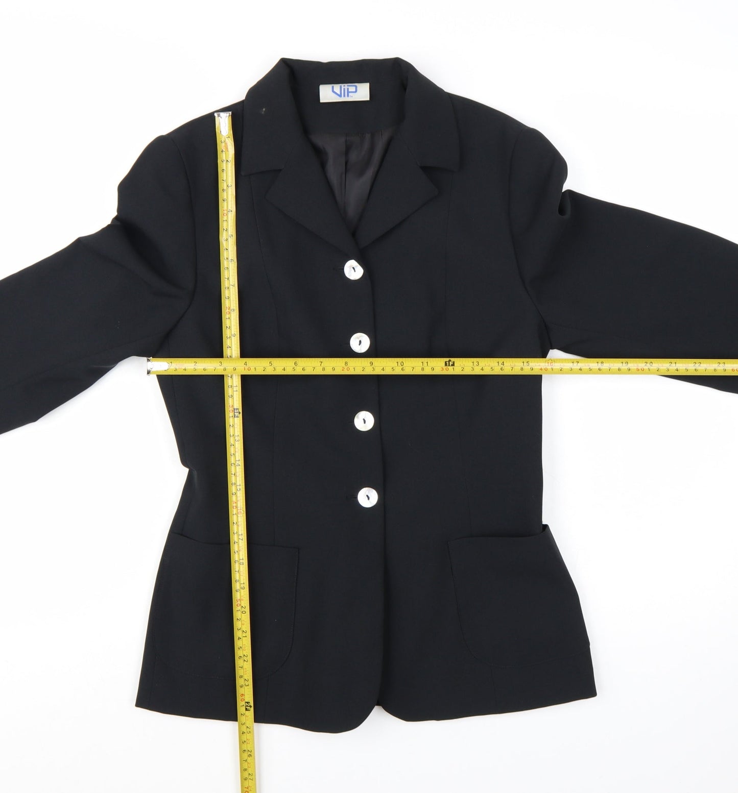 VIP Women’s Black Size 10 Single-Breasted Polyester Blazer