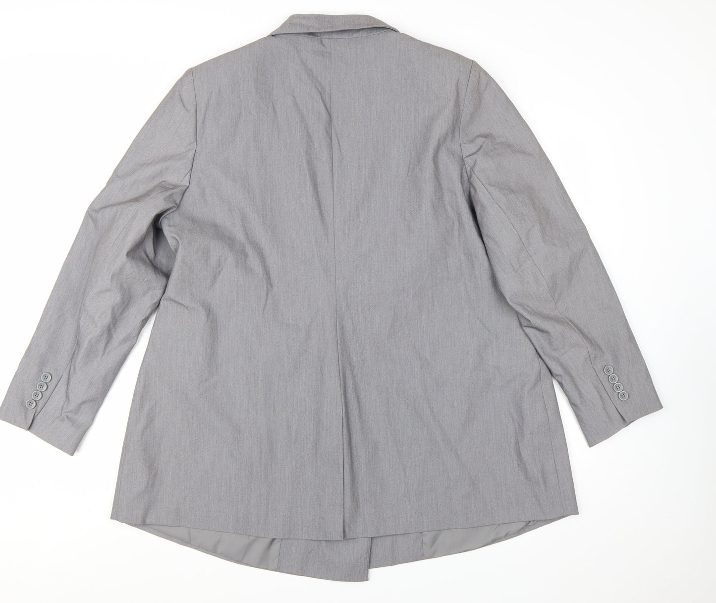 Tailored Women Grey Double-Breasted Blazer UK 20 Classic Fit