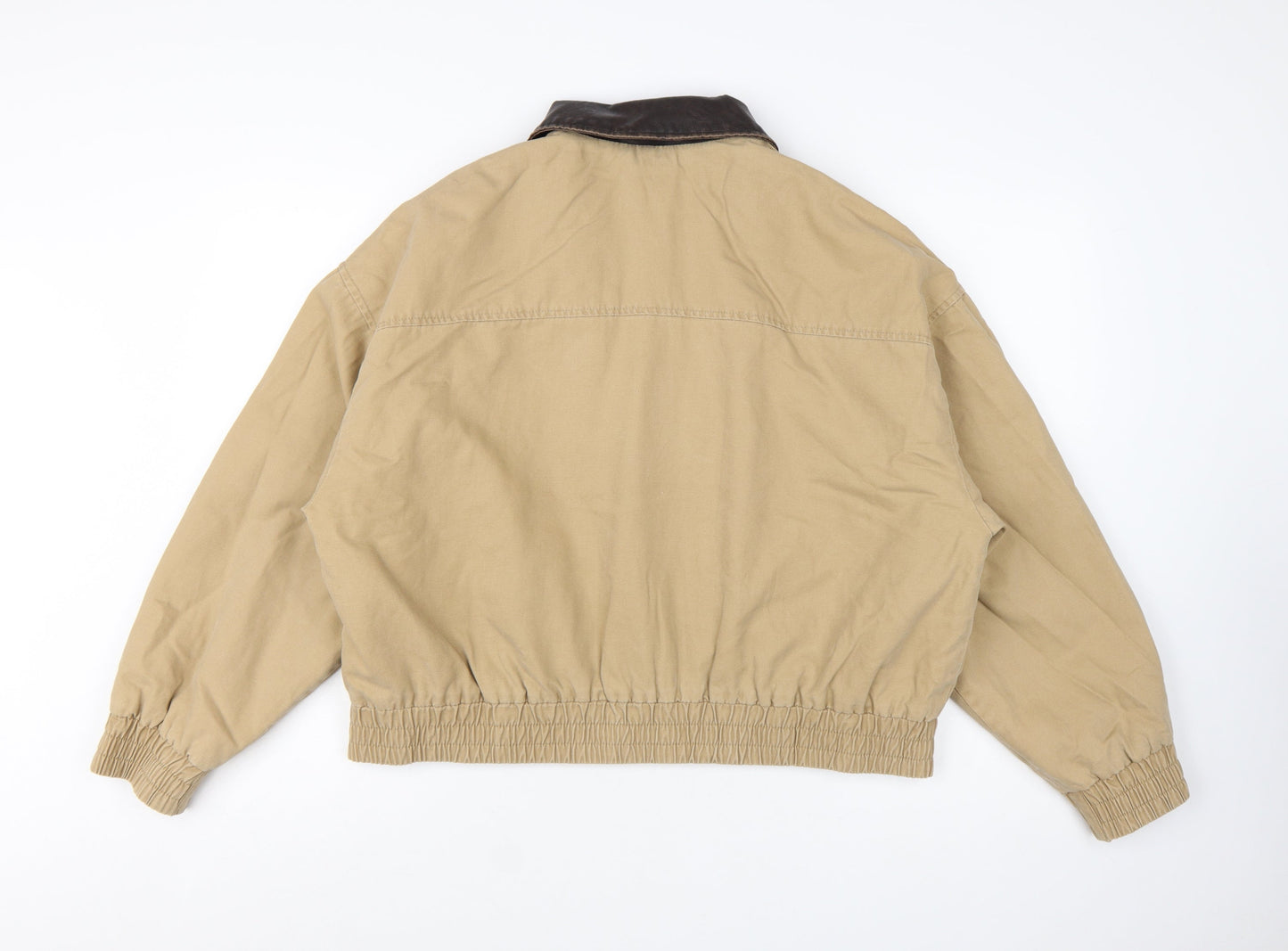 Primark Women's Beige Bomber Jacket L Cotton Casual Style