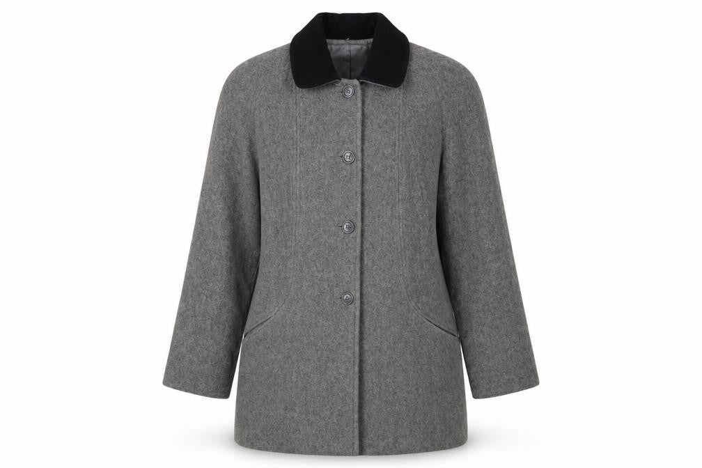 Bromley Collection Women’s Grey Wool Overcoat Size 12 Classic Style