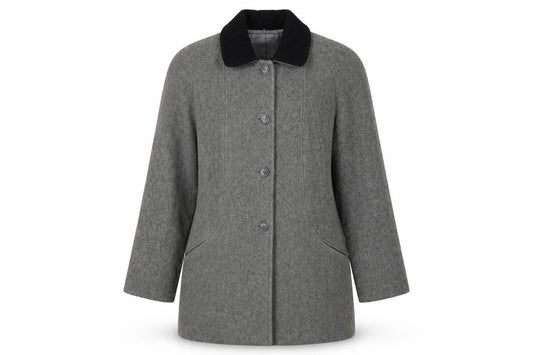 Bromley Collection Women’s Grey Wool Overcoat Size 12 Classic Style