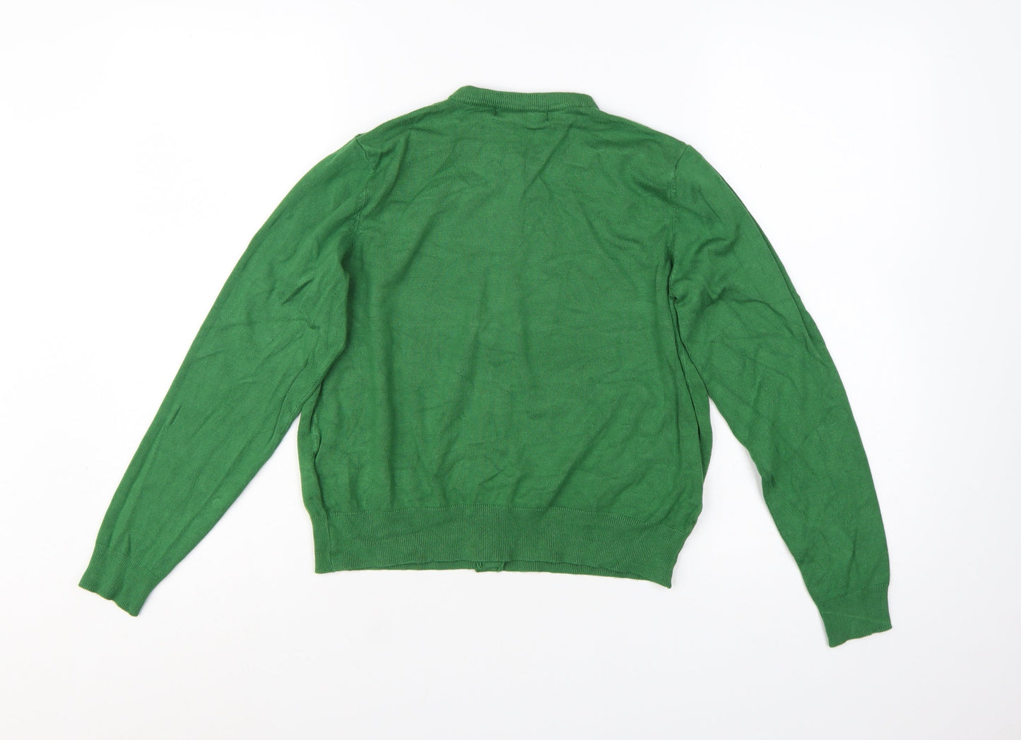 Marks and Spencer Women’s Green Cardigan Size 14 Crew Neck Knitwear