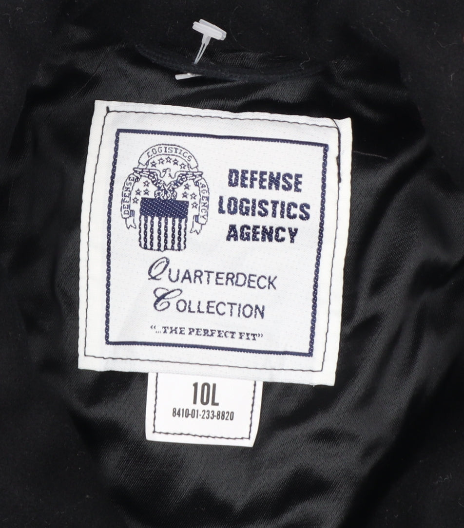 Defense Logistics Agency Women's Black Wool Pea Coat Size 10